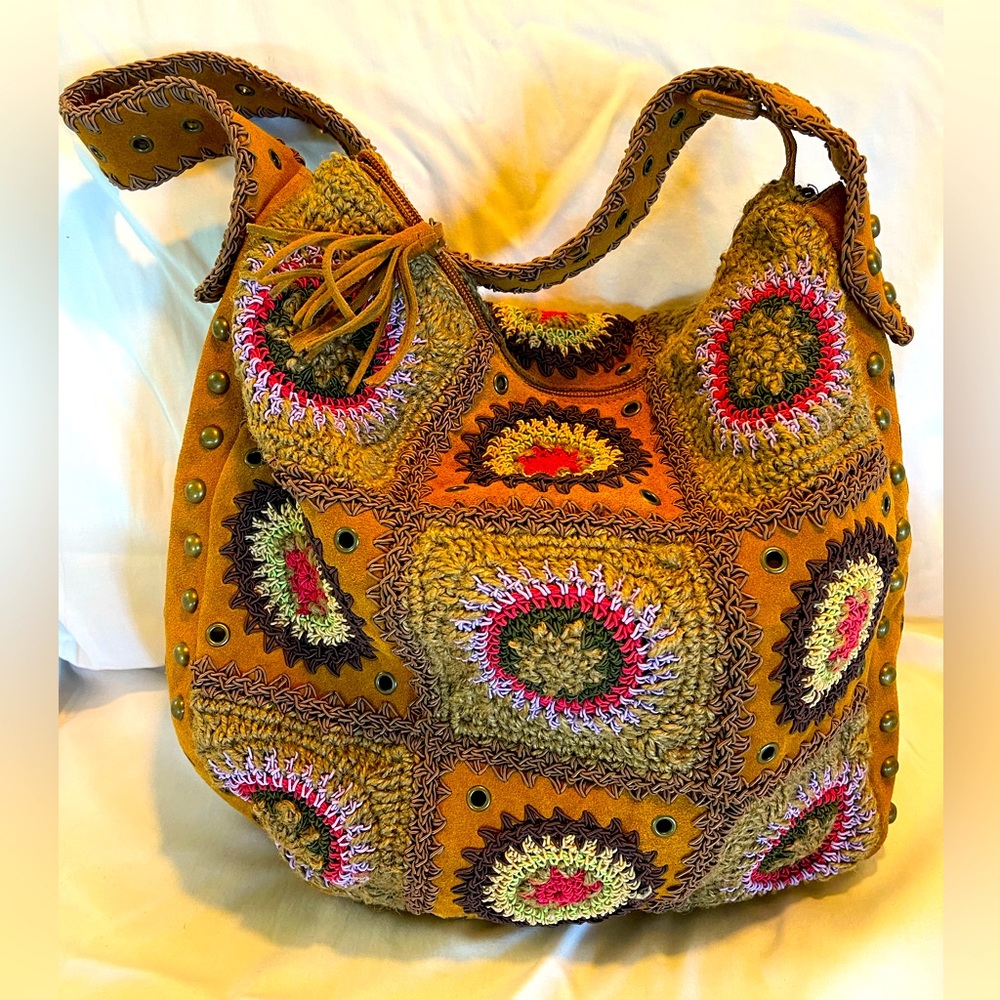 Vintage Nine West Boho Leather Handbag, rare find